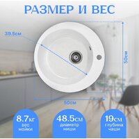 Кухонная мойка Saniteco Linea (белый)