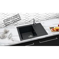 Кухонная мойка Berge BR-5850 + смеситель AM.PM Like F8007122 (черный)