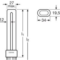 Люминесцентная лампа Osram Dulux S G23 9 Вт 4000 К
