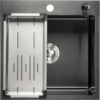 Кухонная мойка Saniteco 5050 PVD (с сифоном, дозатором и коландером)