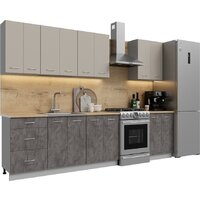 Готовая кухня Кортекс-мебель Корнелия Лира 2.3 (капучино/оникс/дуб бунратти)
