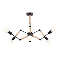 Подвесная люстра Ambrella light Traditional TR80488/6 BK/LW (черный/светлое дерево)