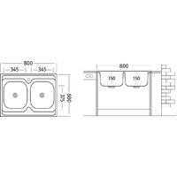 Кухонная мойка Ukinox Стандарт STM800.600 20--6C 3C