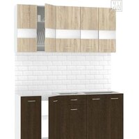 Готовая кухня Кортекс-мебель Корнелия Экстра 1.6 без столешницы (дуб сонома/венге)