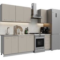 Готовая кухня Кортекс-мебель Корнелия Лира 1.8 (капучино/королевский опал)