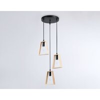 Подвесная люстра Ambrella light Traditional TR80499/3 BK/LW (черный/светлое дерево)