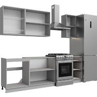 Готовая кухня Кортекс-мебель Корнелия Лира 1.8 без столешницы (белый/орех элия)