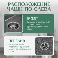 Кухонная мойка Saniteco Fama (графит)