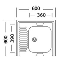 Кухонная мойка Mixline 310356 (правая, матовая, 0.4 мм)