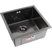 Кухонная мойка ARFEKA ECO AR 450*450 BLACK PVD NANO DECOR MILLET GRAINS