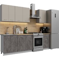 Готовая кухня Кортекс-мебель Корнелия Лира 1.9 (капучино/оникс/дуб бунратти)