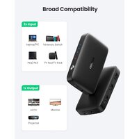 Переключатель Ugreen CM332 80125 4 x HDMI (с пультом ДУ, черный)