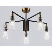 Подвесная люстра Ambrella light LH56113/5 BK/BS/CL (черный/латунь/прозрачный)