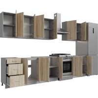 Готовая кухня Кортекс-мебель Корнелия Лира 2.6 без столешницы (дуб сонома)
