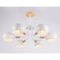 Люстра средней высоты Ambrella light Traditional TR80166/6 WH/LWD (белый/светлое дерево)