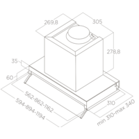 Кухонная вытяжка Elica Boxin LX/BL MAT/A/90 PRF0172167