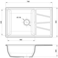 Кухонная мойка GranFest GF-V-780L (черный)