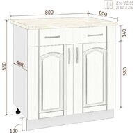 Шкаф напольный Кортекс-мебель Корнелия Ретро НШ80р1ш (ясень белый/марсель)
