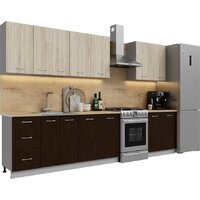 Готовая кухня Кортекс-мебель Корнелия Лира 2.6 (дуб сонома/венге/дуб бунратти)