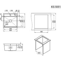Кухонная мойка Granula KS-5051 (графит матовый)