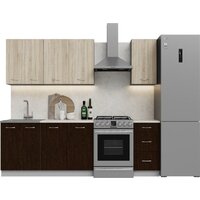 Готовая кухня Кортекс-мебель Корнелия Лира 1.8 (дуб сонома/венге/королевский опал)