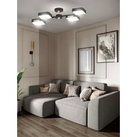 Припотолочная люстра Aitin Pro X3363/4 (черный/дерево)