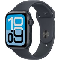 Умные часы Apple Watch SE 3 44 мм (алюминиевый корпус, полуночный/полуночный, спортивный силиконовый ремешок S/M)