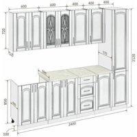Готовая кухня Кортекс-мебель Корнелия Ретро 2.4м (дуб сонома/мадрид)