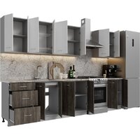 Готовая кухня Кортекс-мебель Корнелия Лира 2.5 (белый/орех элия/марсель)