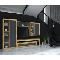 Горка Интерлиния Loft-6 Гостиная-2 (дуб золотой/антрацит)