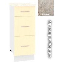 Шкаф напольный Кортекс-мебель Корнелия Лира НШ30р3ш (венге светлый/марсель)