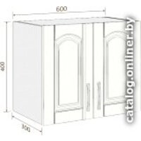 Шкаф навесной Кортекс-мебель Корнелия Ретро ВШ60г-400 (дуб сонома)