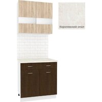 Готовая кухня Кортекс-мебель Корнелия Экстра 80р1ш (дуб сонома/венге/королевский опал)