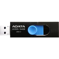 USB Flash ADATA UV320 64GB (черный/голубой)