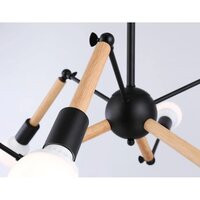 Подвесная люстра Ambrella light Traditional TR80488/6 BK/LW (черный/светлое дерево)
