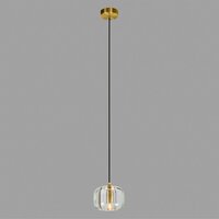 Подвесная люстра Belfast Pansy 6214-1 BR CL (латунь/стекло/прозрачный)