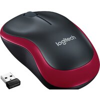 Мышь Logitech M185 (черный/красный)