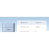 Беспроводное зарядное Ugreen MagFlow 2-in-1 W752 55960 (голубой)