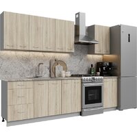 Готовая кухня Кортекс-мебель Корнелия Лира 2.1 (дуб сонома/марсель)