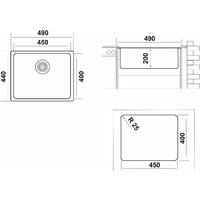 Кухонная мойка Ukinox Лофт LOB450.400-GT10P