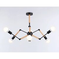 Подвесная люстра Ambrella light Traditional TR80488/6 BK/LW (черный/светлое дерево)