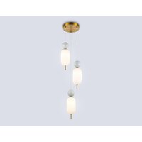Подвесная люстра Ambrella light LH53102/3 BS/GR/FR (латунь/серый/белый матовый)