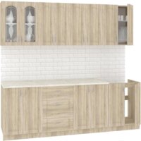 Готовая кухня Кортекс-мебель Корнелия Ретро 2.3м (дуб сонома/королевский опал)