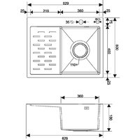 Кухонная мойка РМС MRK-6350BL-R (с дозатором)
