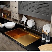 Кухонная мойка Mixline Pro 552919 (золото, с сифоном)