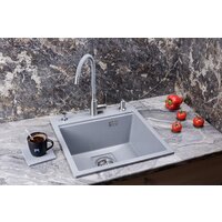 Кухонная мойка Marblan Comfort 50 (серебристый, с сифоном)