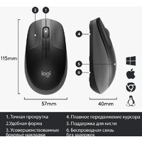 Мышь Logitech M190 (черный/темно-серый)