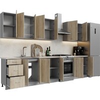 Готовая кухня Кортекс-мебель Корнелия Лира 2.6 (дуб сонома/королевский опал)