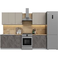 Готовая кухня Кортекс-мебель Корнелия Лира 2.0 (капучино/оникс/дуб бунратти)