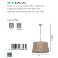 Подвесная люстра Eglo Sendero 96193